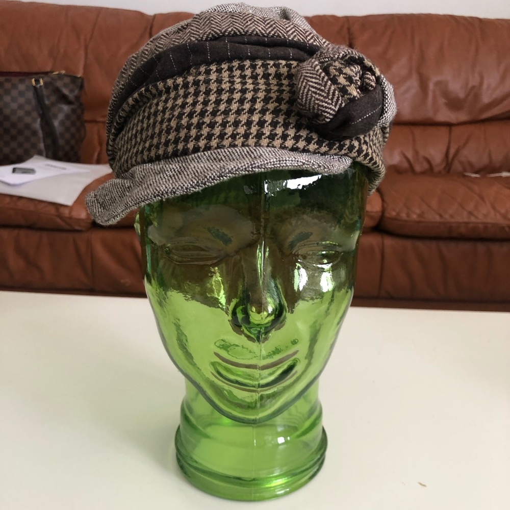 3/$20 Brown multi-pattern novelty hat